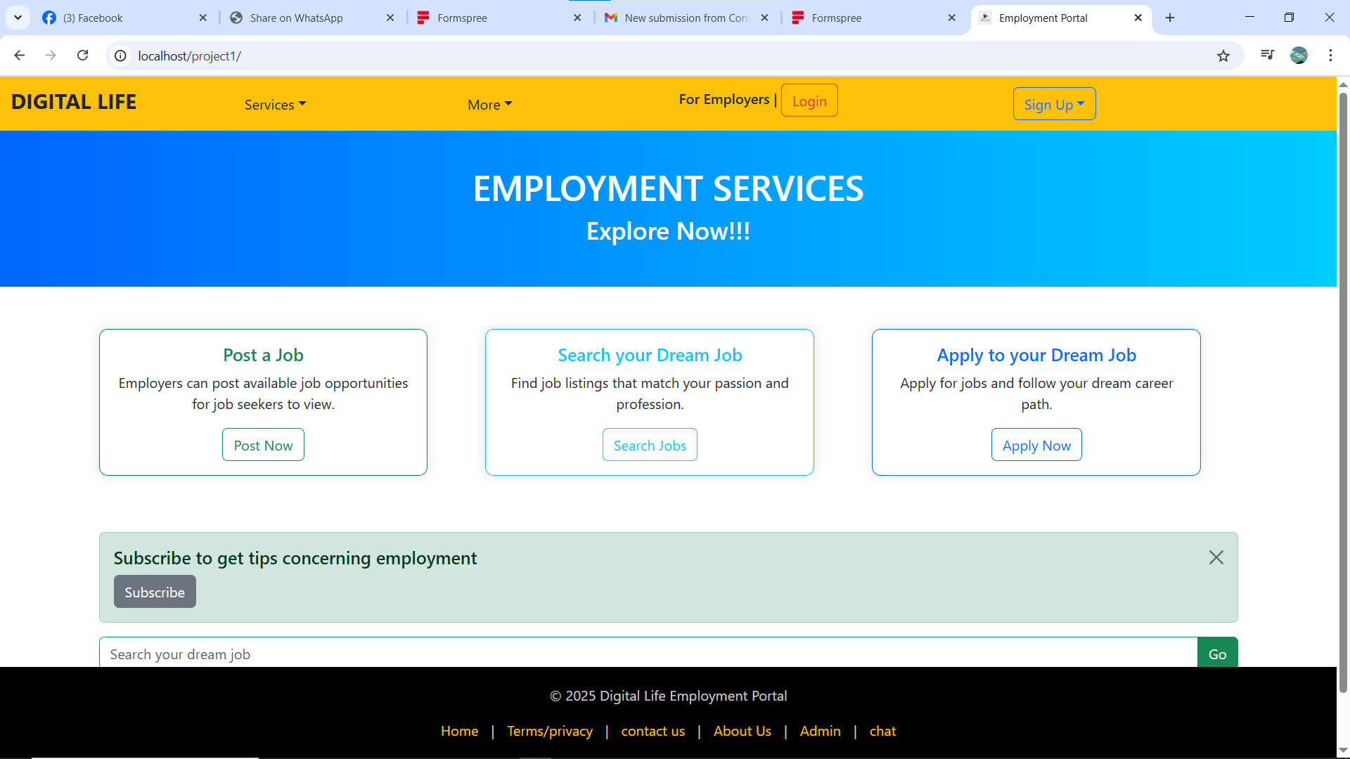 Digital Life Job Portal Screenshot